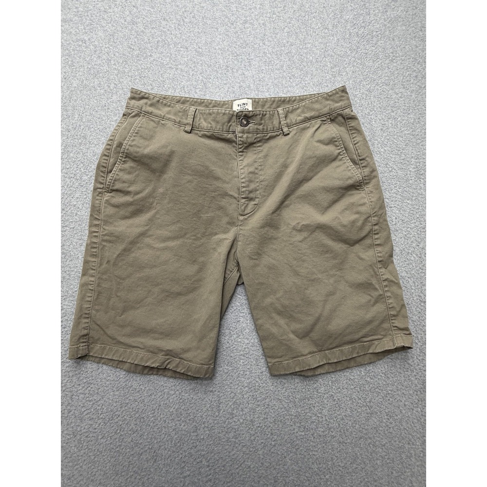 Flint And Tinder Shorts Mens 33 Beige Chino Stretch Casual Summer